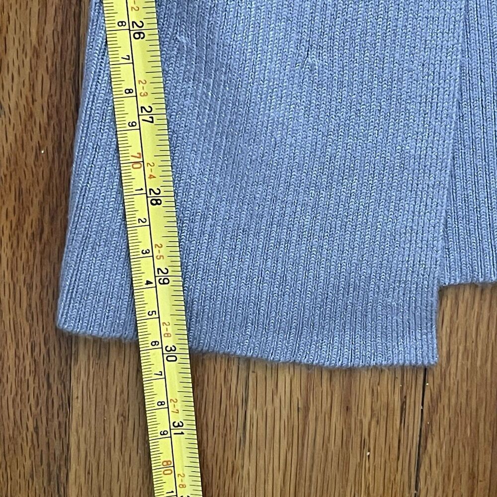 ABERCROMBIE & FITCH Ribbed Knit Flare Pant Medium Blue Split Front Lounge Casual - Picture 6 of 8